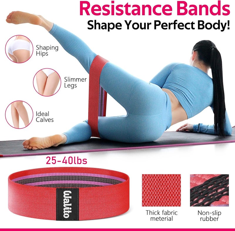 WALITO 7Pcs Barbell Pad Set for Hip Thrust - Squat Pad,Gym Accessories for Women with Bar Bad,Bench Press, with Gym Ankle Straps,Resistance Bands for Working Out,Lifting Strap,Carry Bag - Image 5